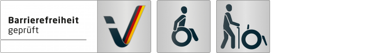 Icons: Accessibility verified – accessible for people with walking disabilities